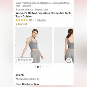 Colsie soft gray ribbed bralette size Large